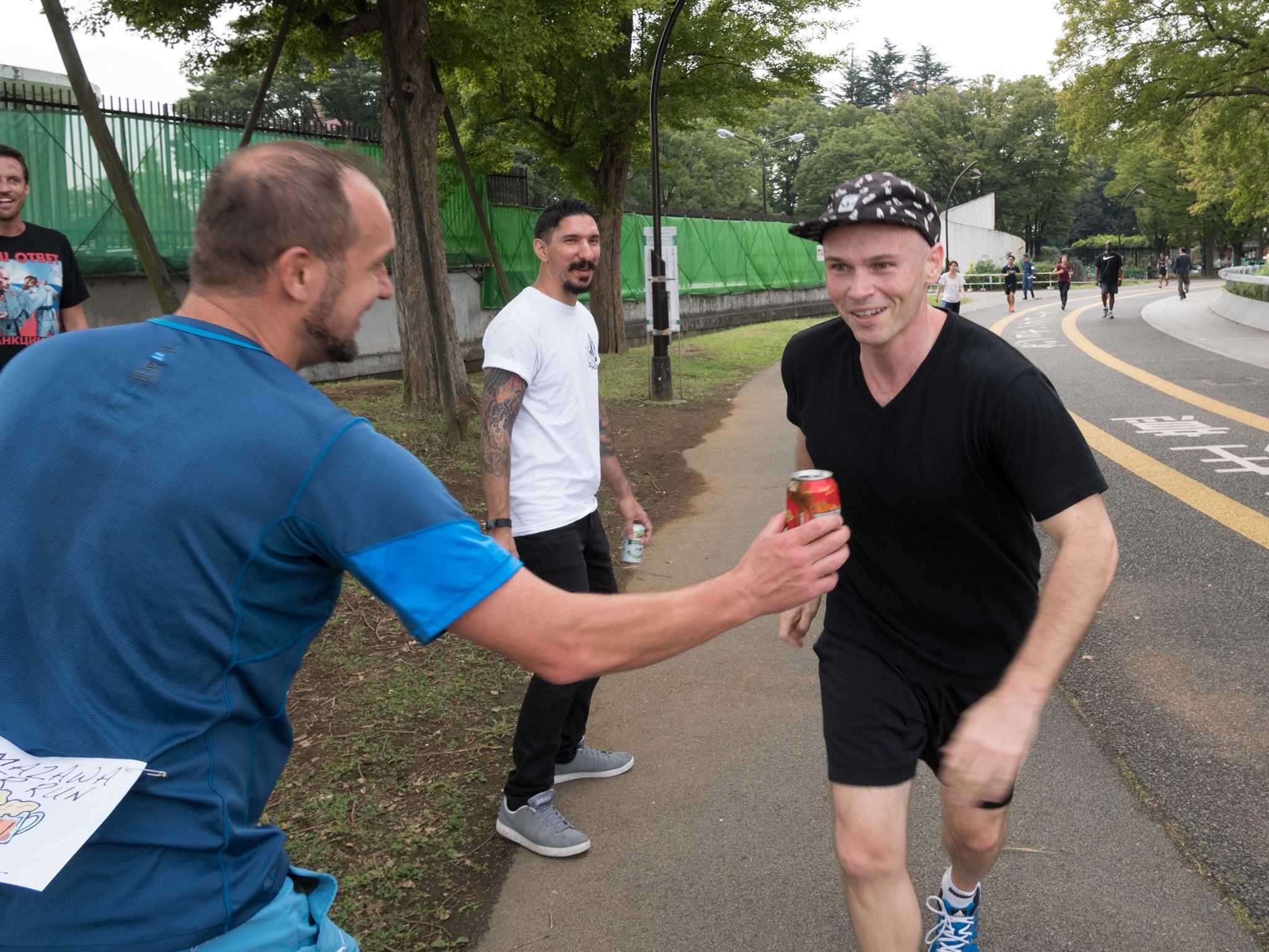 Beer handoff mid-run
