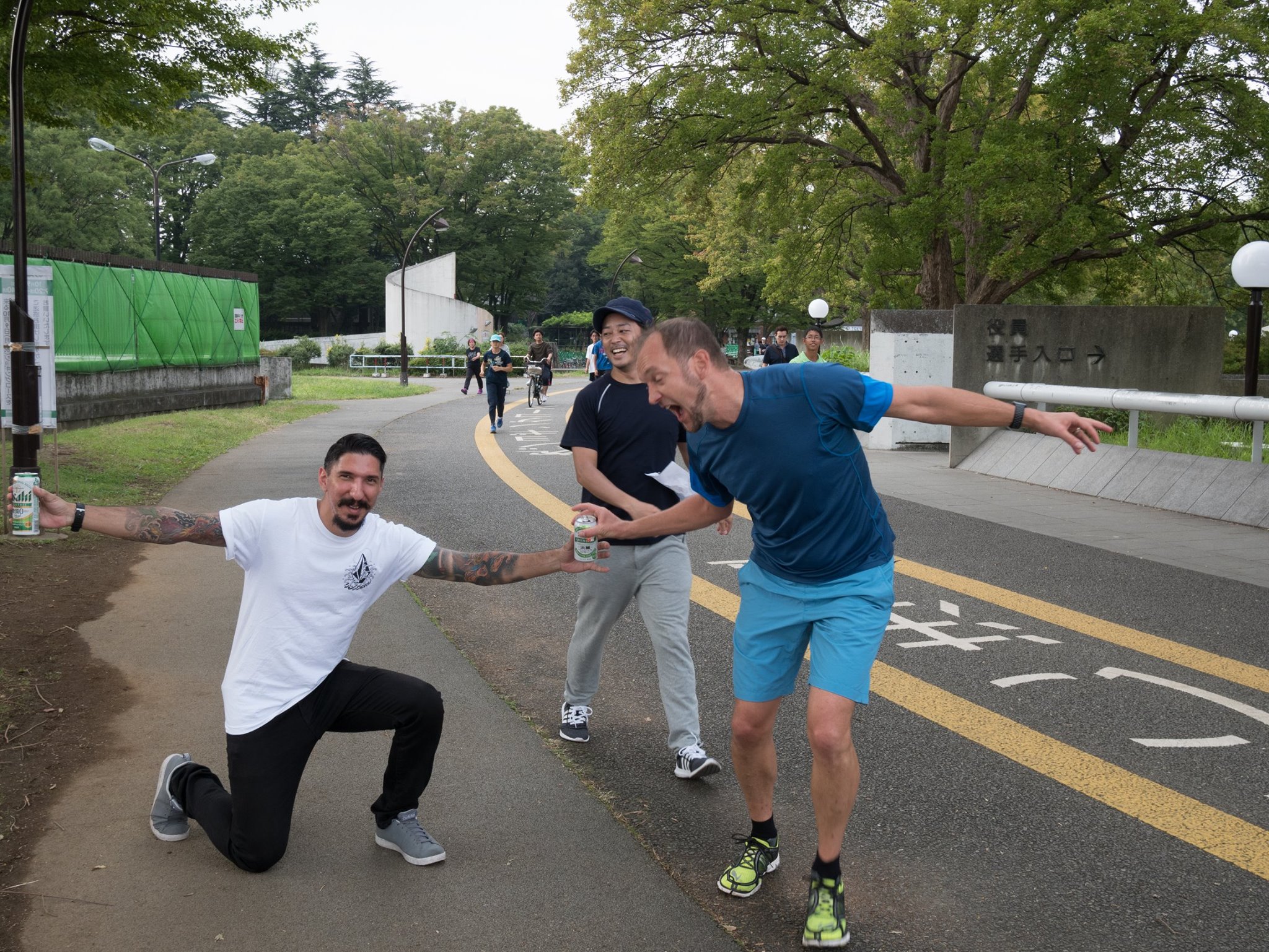 Post-run celebration